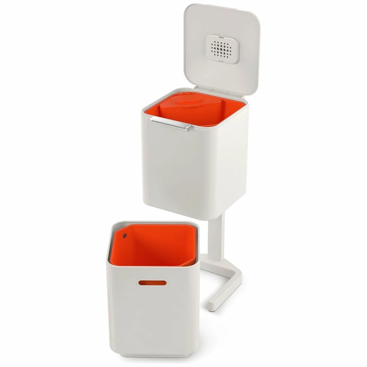 Joseph Joseph Totem Compact 40L waste and recycling bin - stone finish, 2 x 20L compartments - 30064