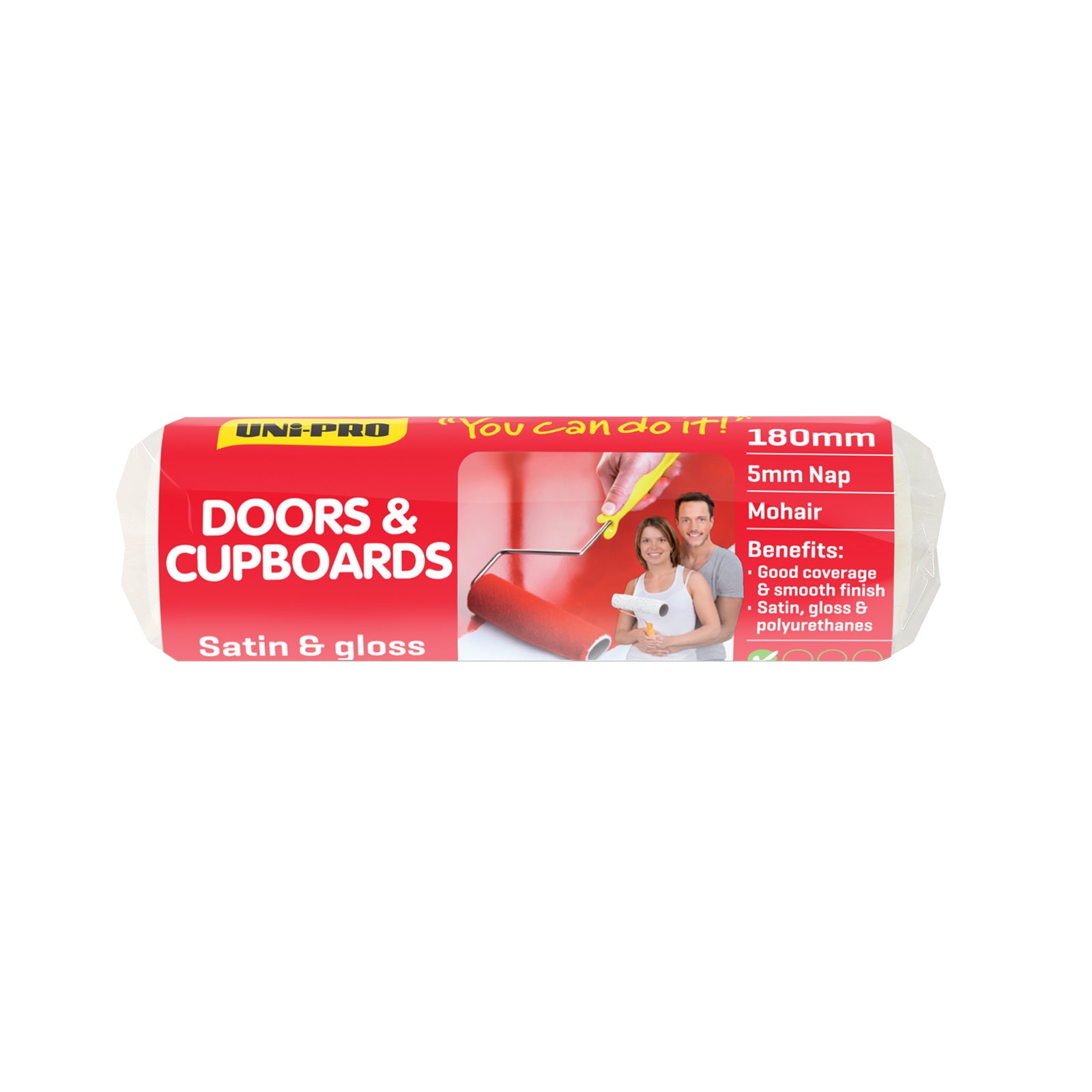 Uni-Pro 180mm Door & Trim Roller Cover Synthetic Mohair 5mm Nap