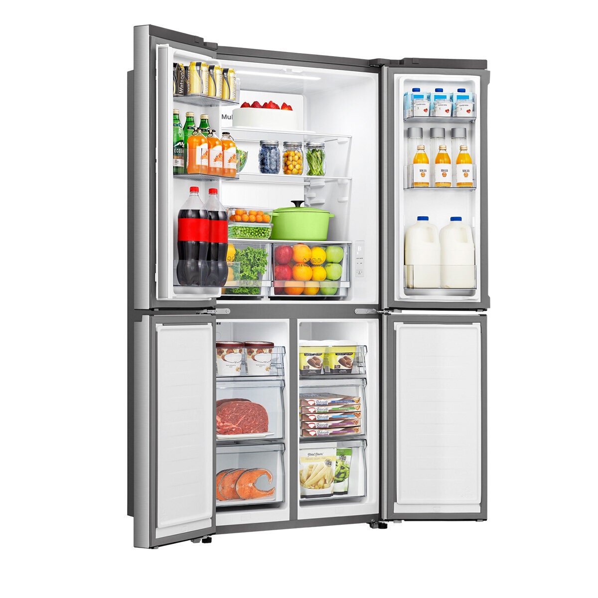 Hisense 483L French Door Fridge - Stainless Steel - Pure Flat Design - Counter Depth - HRCD483TS