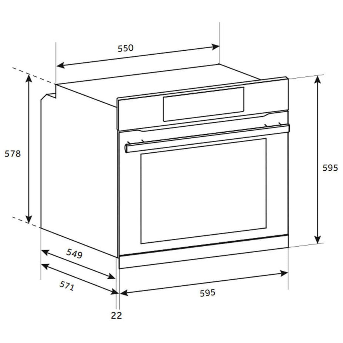 Haier 60cm 500 Series Oven - 70L, 7 Functions, Air Fry, Steam Assist, Grey Fascia - HWO60S7EG5