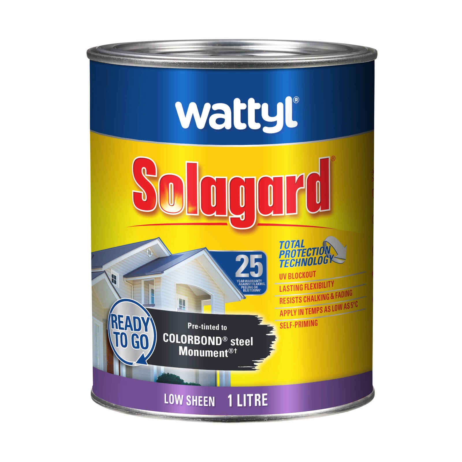 Wattyl Solagard Monument Low Sheen Pre-tinted Exterior Paint 1L UV Resistant Outdoor
