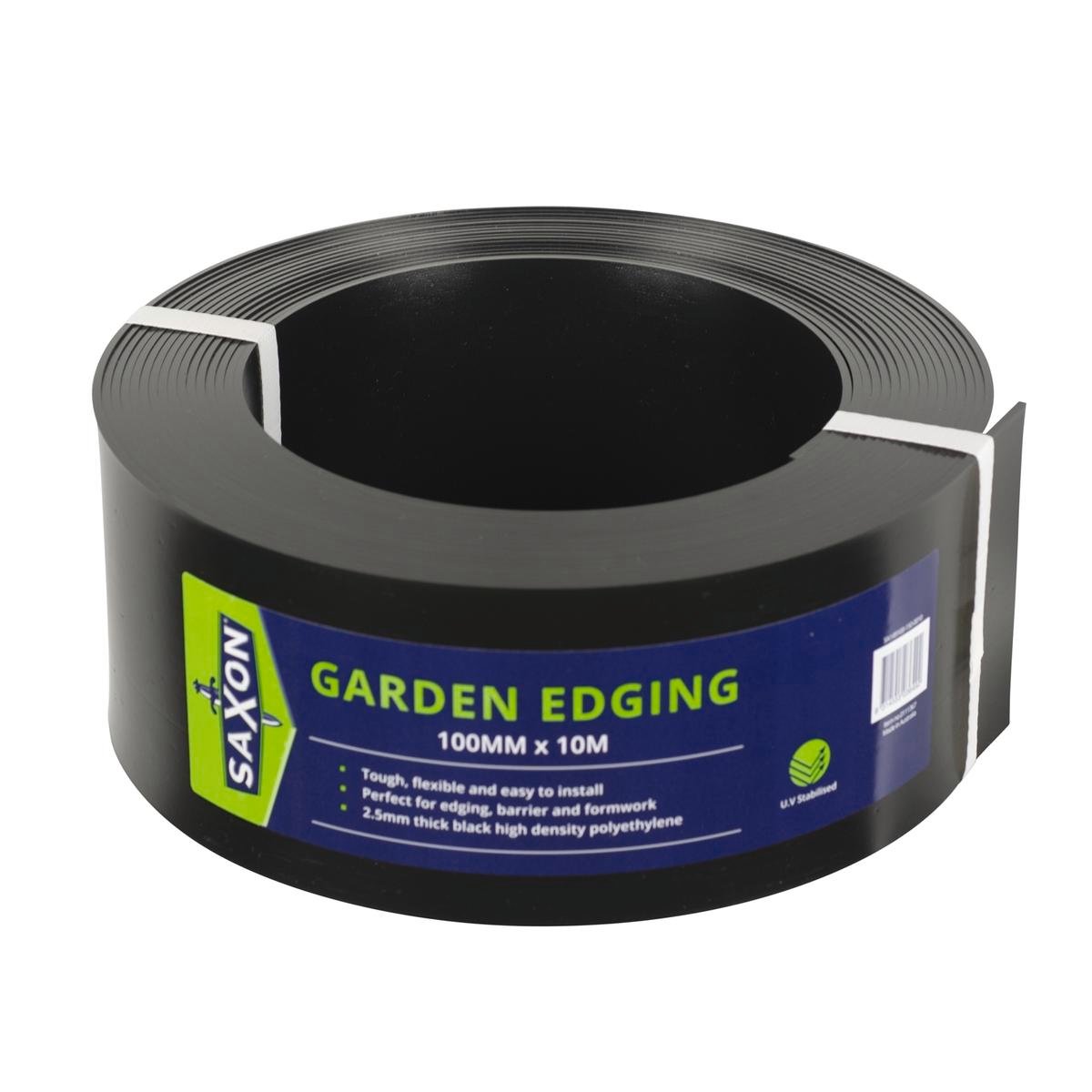 Saxon 100mm x 10m Black HDPE Garden Edge