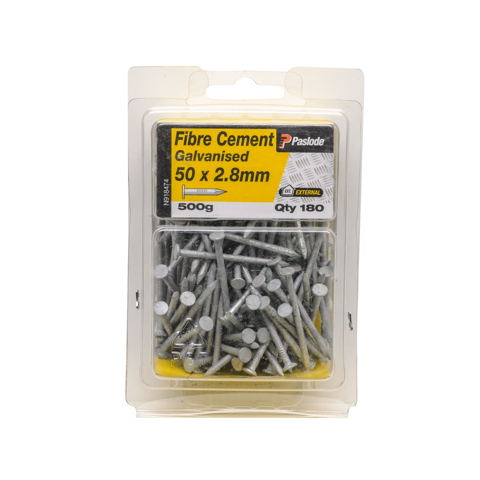 Paslode 50 x 2.8mm Galvanised Steel Fibre Cement Nails 500g - 180 Pack