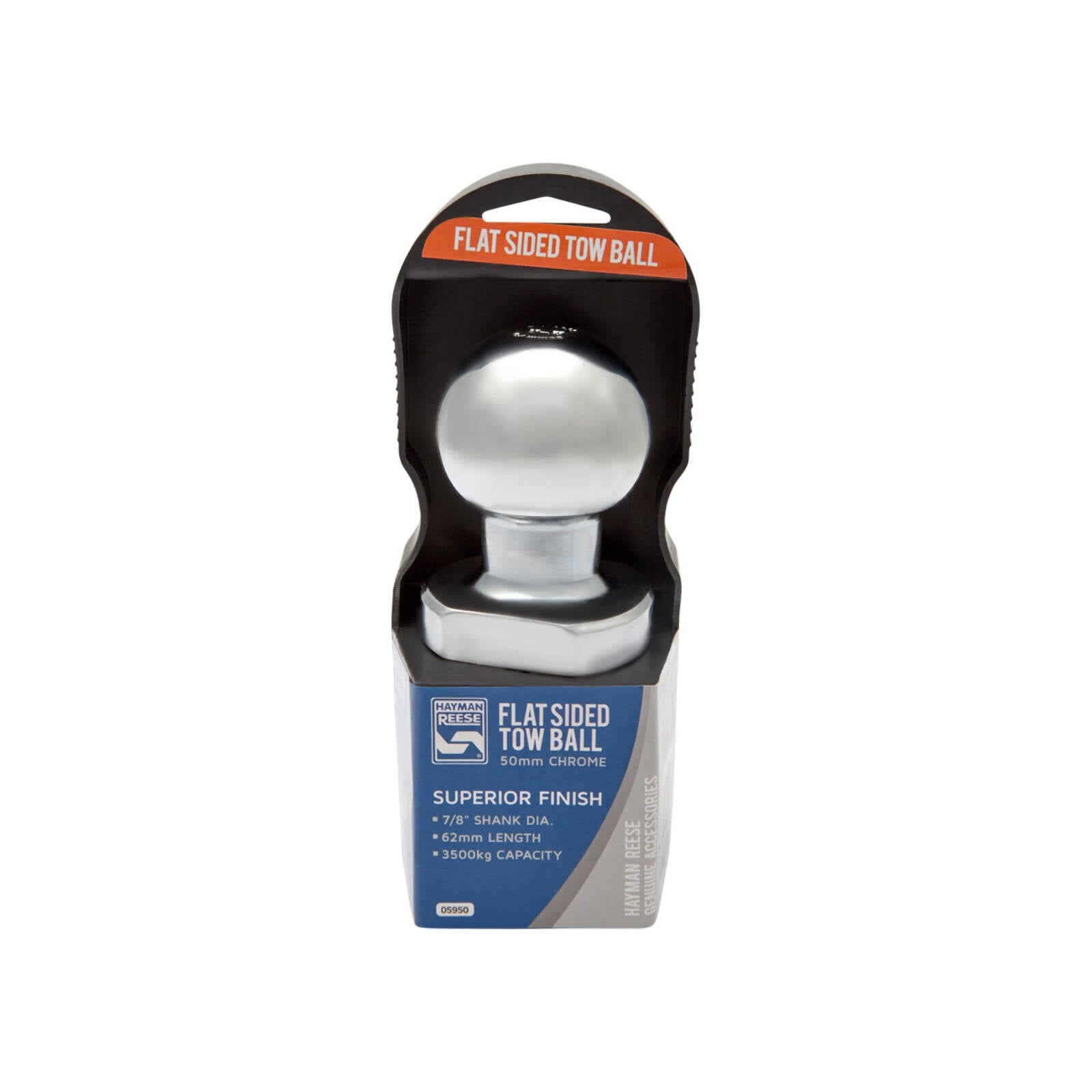 Hayman Reese 50mm Flat Sided Tow Ball 3500kg Zinc Plated Chrome