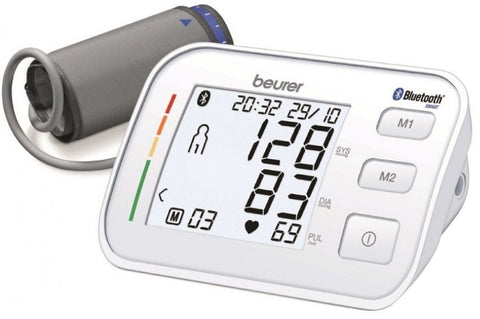 Beurer Bluetooth upper arm blood pressure monitor - app connectivity, 2x60 memory spaces - BM57