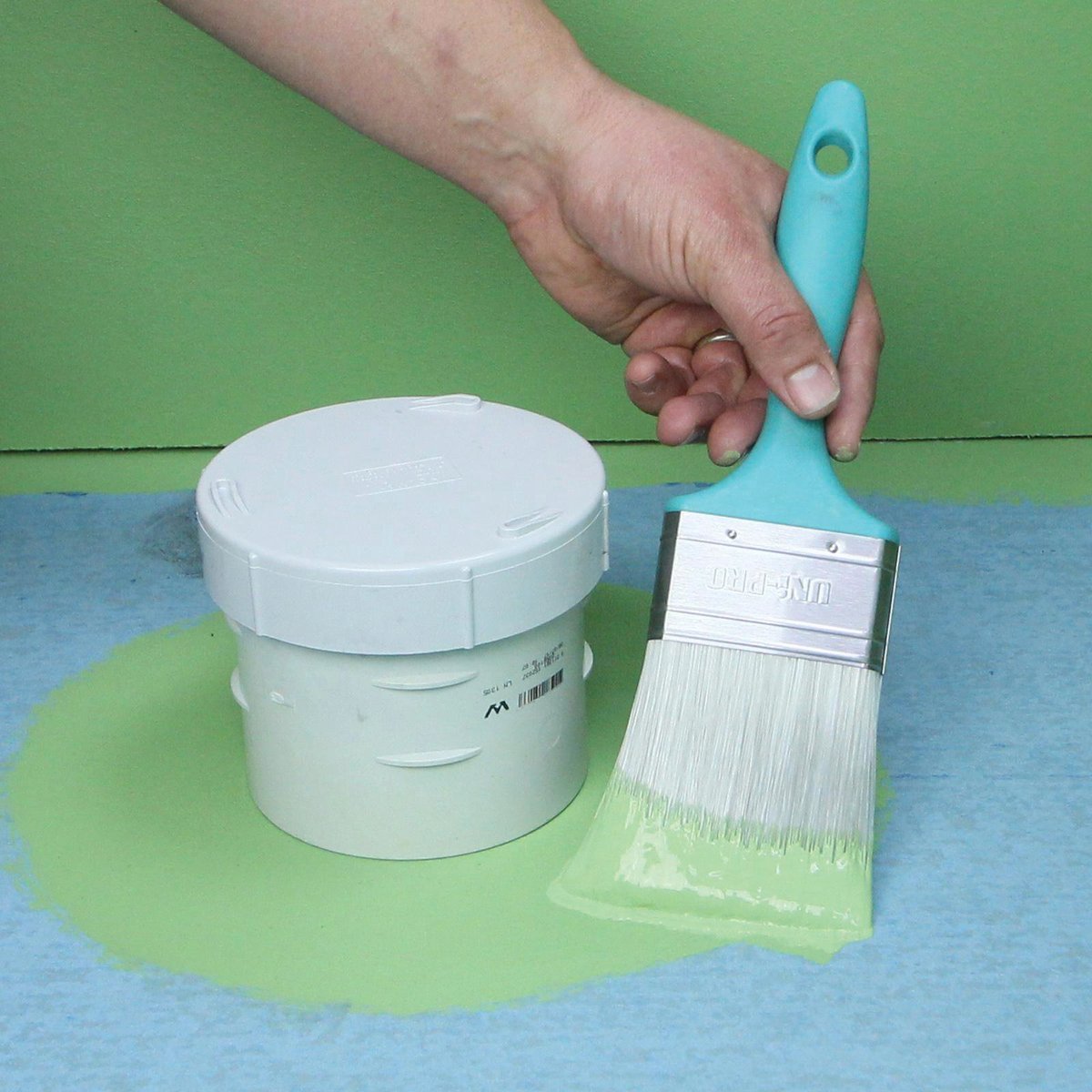 Uni-Pro 75mm Green Synthetic Filament Waterproofing Brush Solvent Resistant