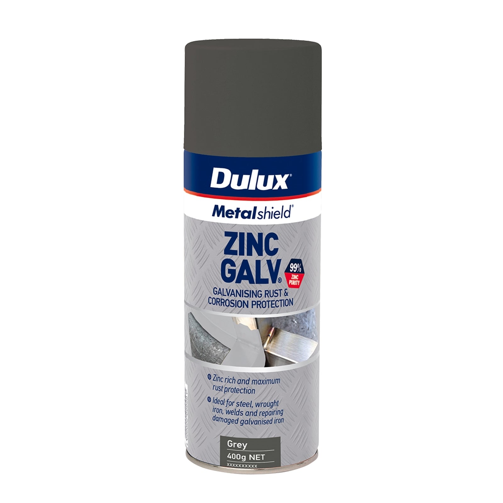 Dulux Metalshield 400g Zinc Galv Spraypak Grey Cold Galvanising