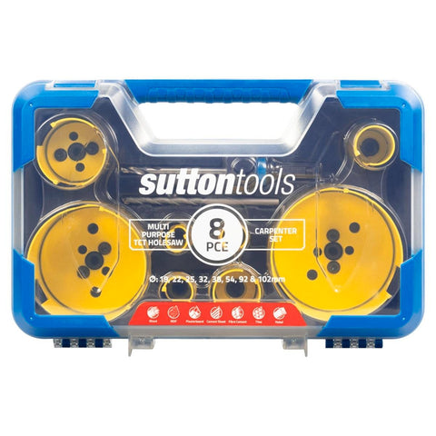 Sutton Tools 19-20mm 8 Piece Tungsten Carbide Carpenter Holesaw Set