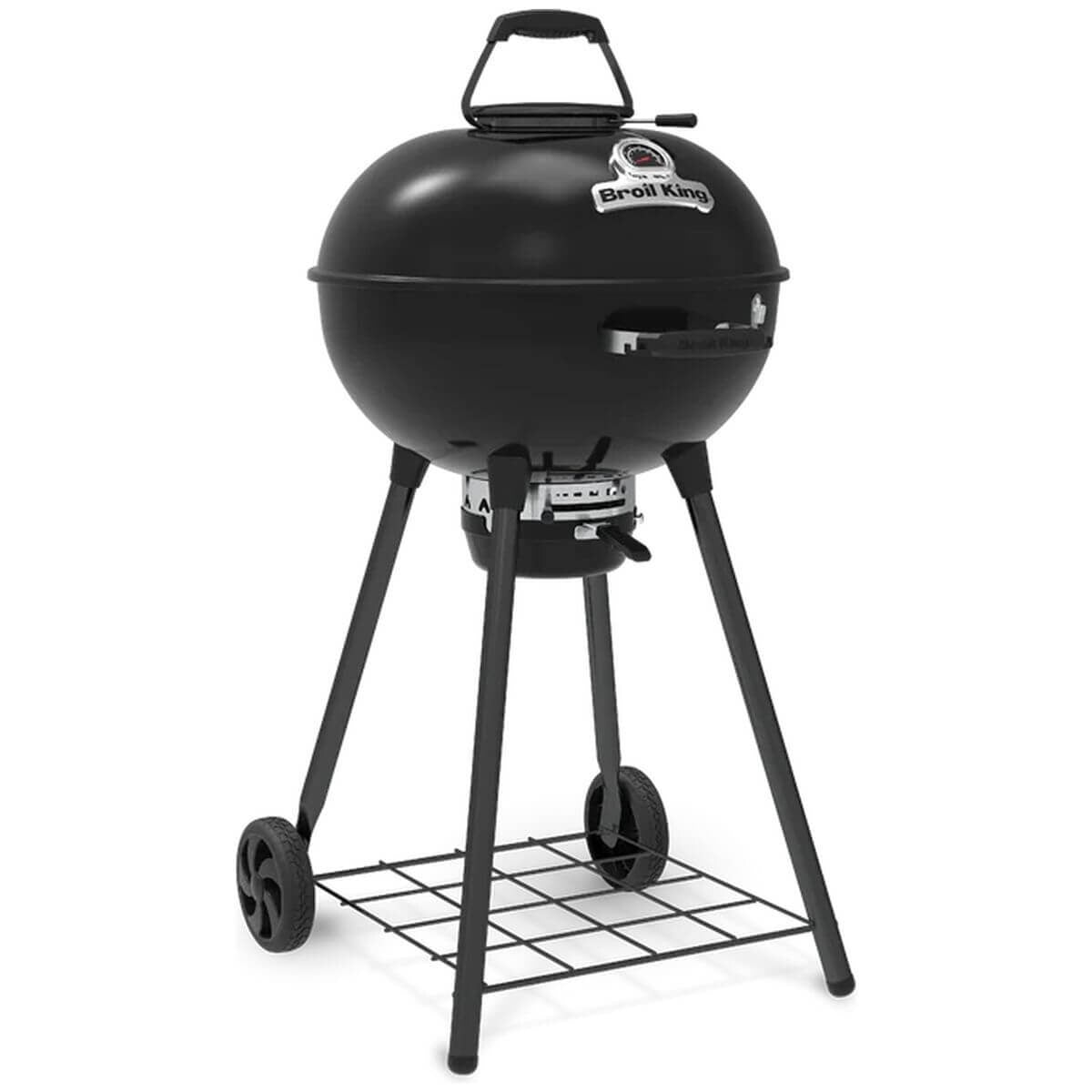 Broil King 57cm Crown Premium Charcoal Kettle BBQ - Rotodraft Bottom Vent, Built-In Thermometer - 401110