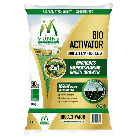 Munns Professional 8kg Bio Activator Granular Lawn Fertiliser, All Lawns, 500m2 Coverage