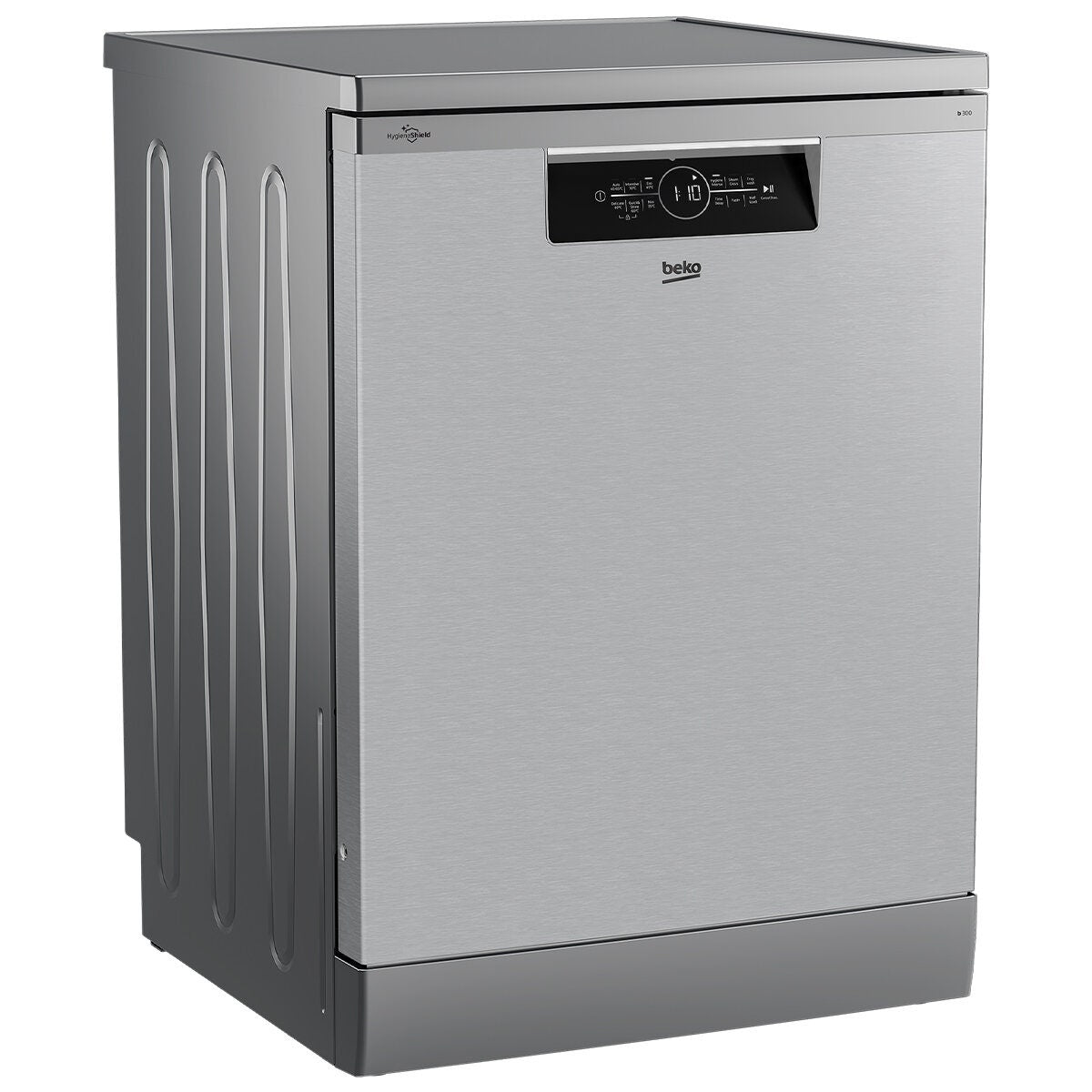 Beko 60cm Freestanding Dishwasher - 14 Place Settings, Stainless Steel, Auto Program, Steam Gloss - BDFB1430X