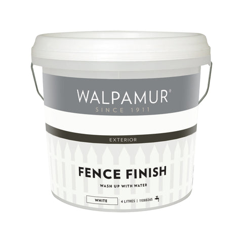 Walpamur 4L White Low Sheen Fence Finish UV Resistant Outdoor