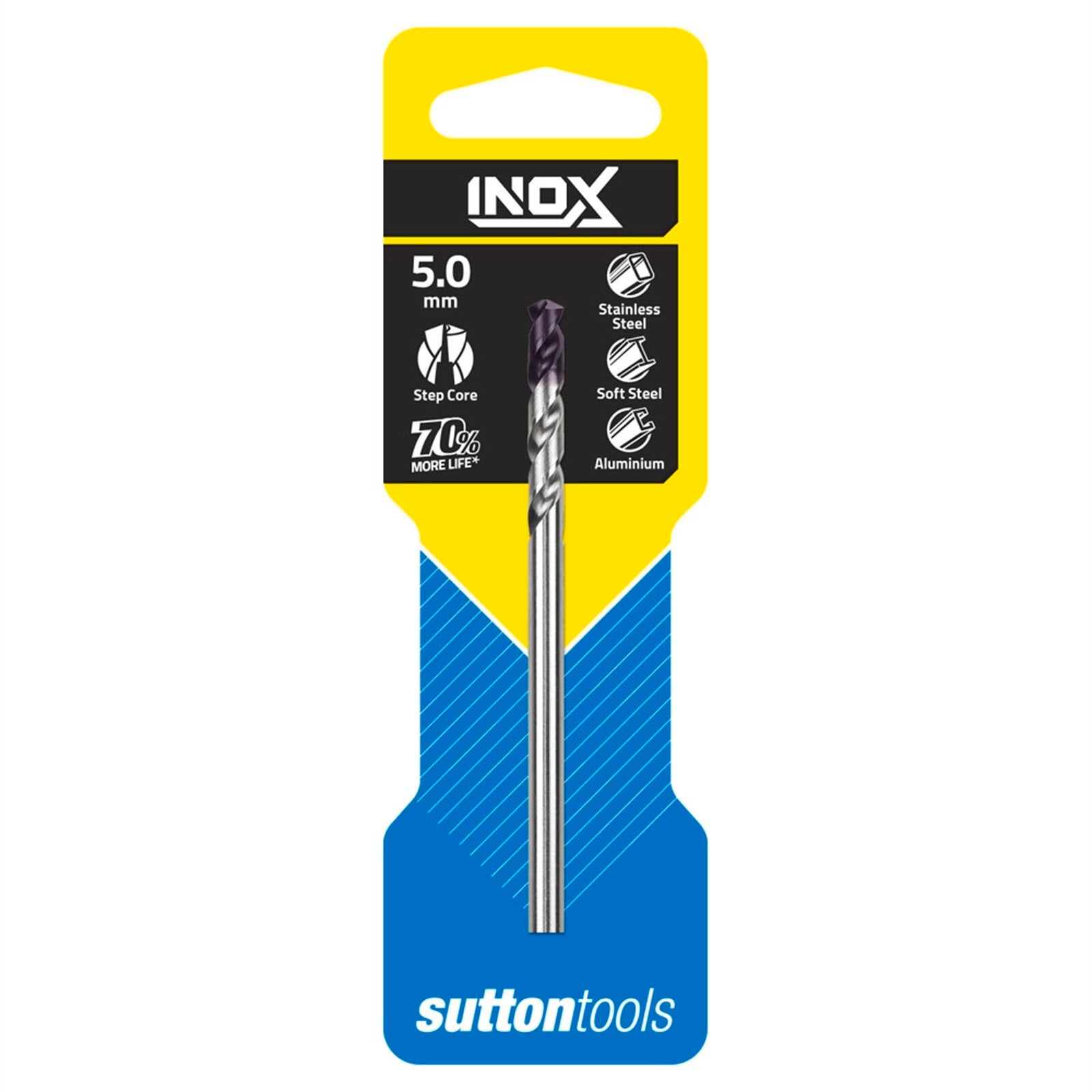 Sutton Tools 5.0mm INOX Stainless Steel Jobber Drill Bit, M2 HSS, 32mm Drilling Depth