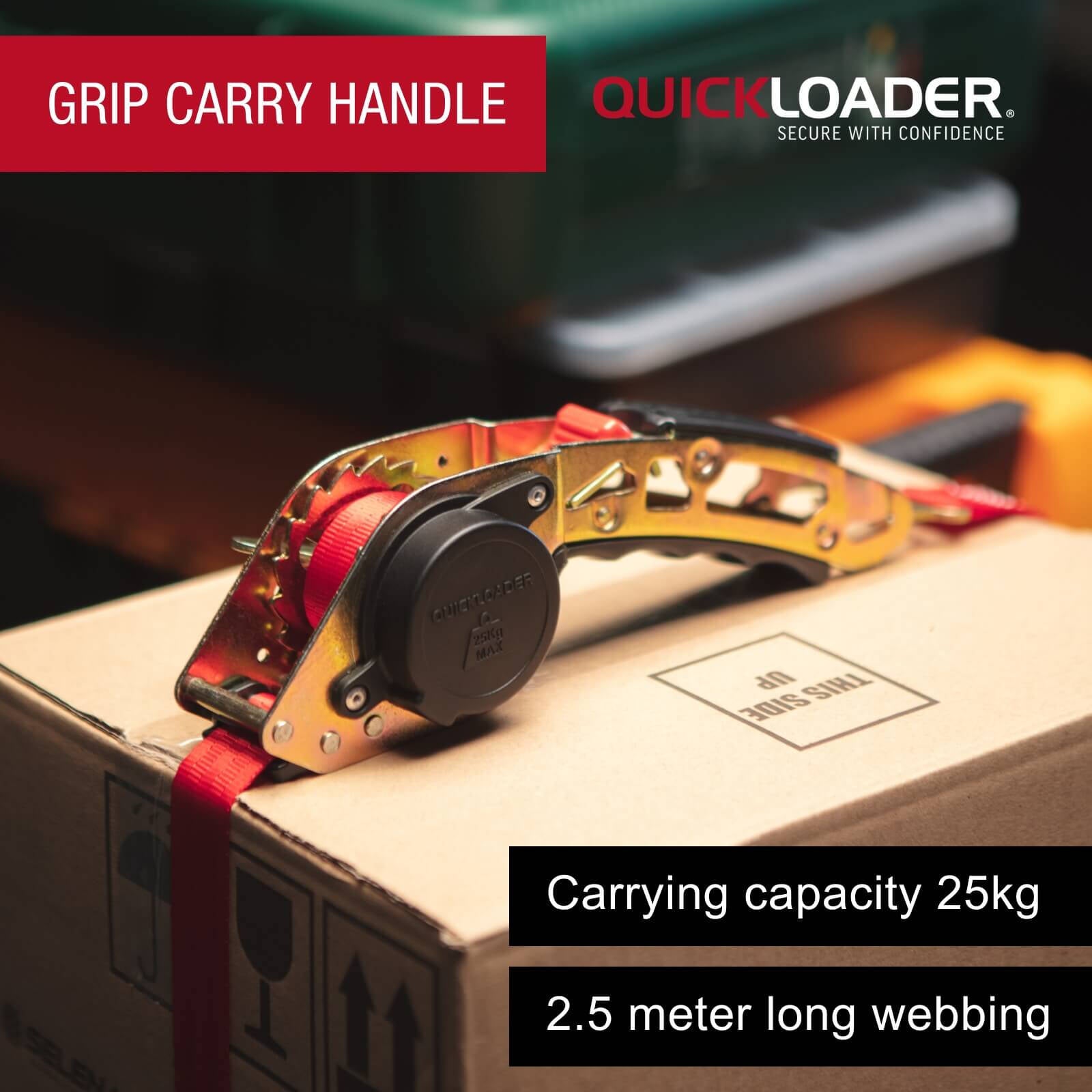 Quickloader 25kg Grip Carry Strap 2.5m - Red