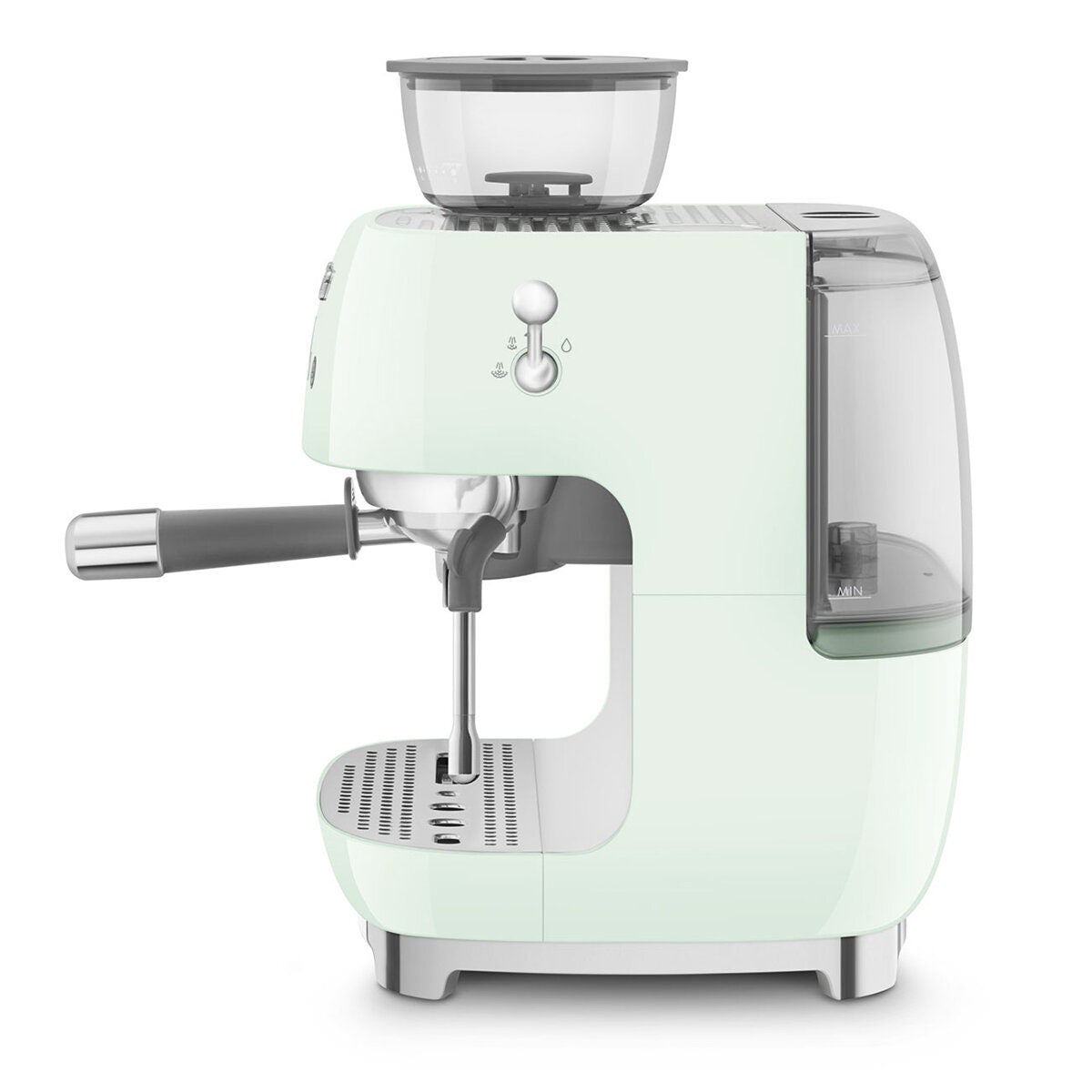 Smeg 50s Style Espresso Machine with Built-in Grinder - 20 Bar, Dual Thermoblock, Pastel Green - EGF03PGAU