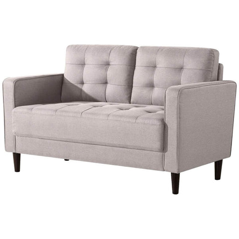 Zinus 2 seater sofa - stone grey polyester with metal frame and pine wood legs - AU-SLMC-GR