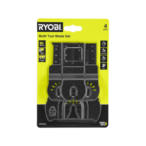 Ryobi 4 Piece Multi Tool Blade Set for Wood, Metal & Plasterboard