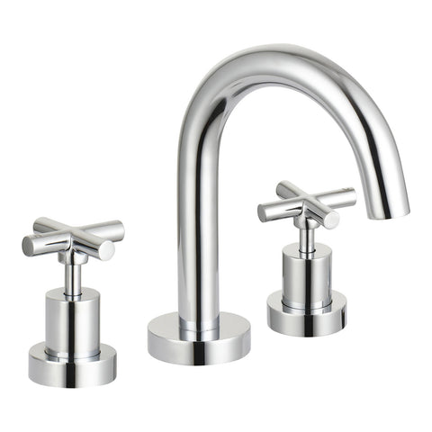 Mondella Resonance Chrome 1/2 Turn Cross Handle Basin Set, 7.5L/min 4 Star WELS