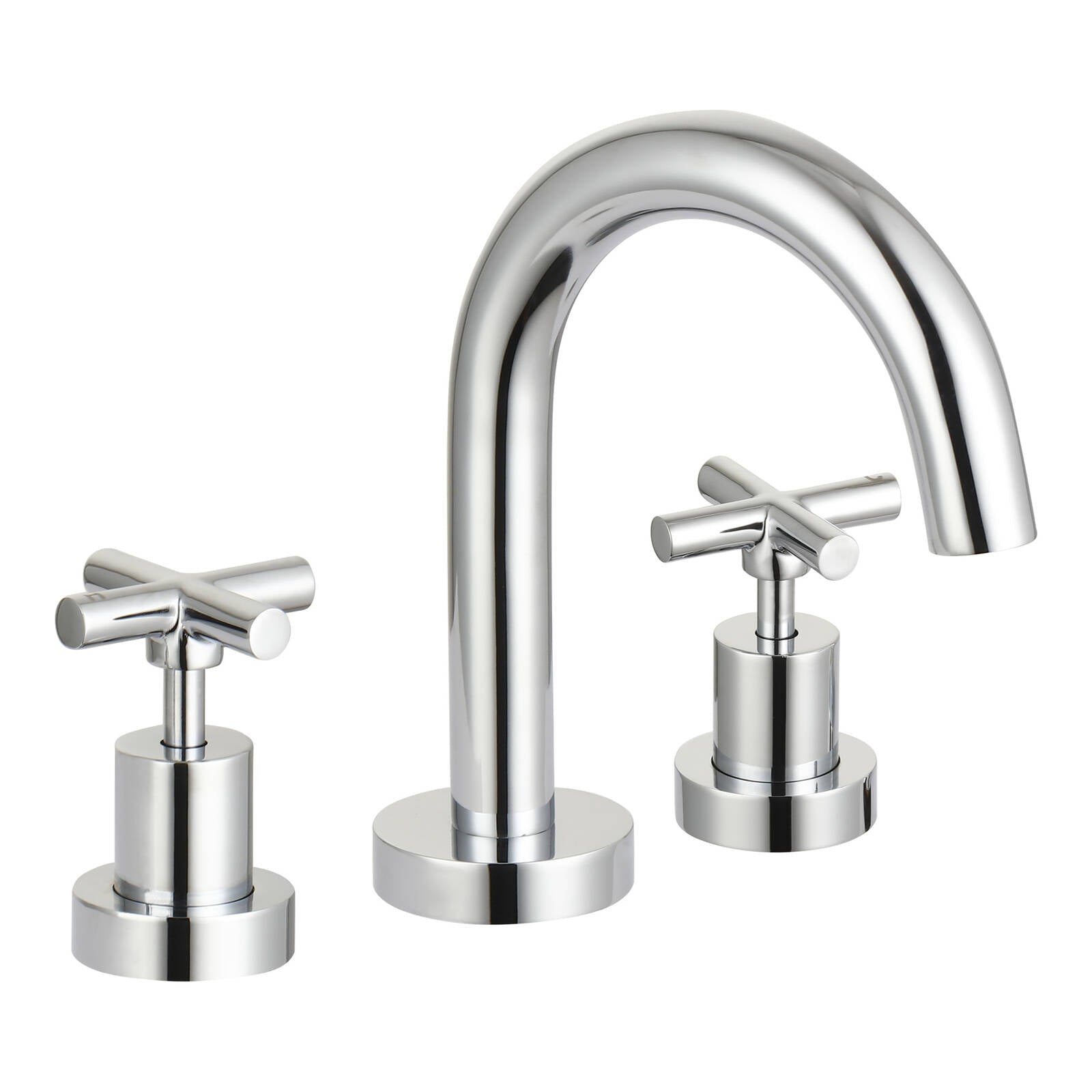 Mondella Resonance Chrome 1/2 Turn Cross Handle Basin Set, 7.5L/min 4 Star WELS