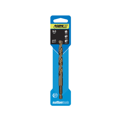Sutton Tools 9mm Supabit Impact Drill Bit HSS Co for Metal, Timber & Plastic