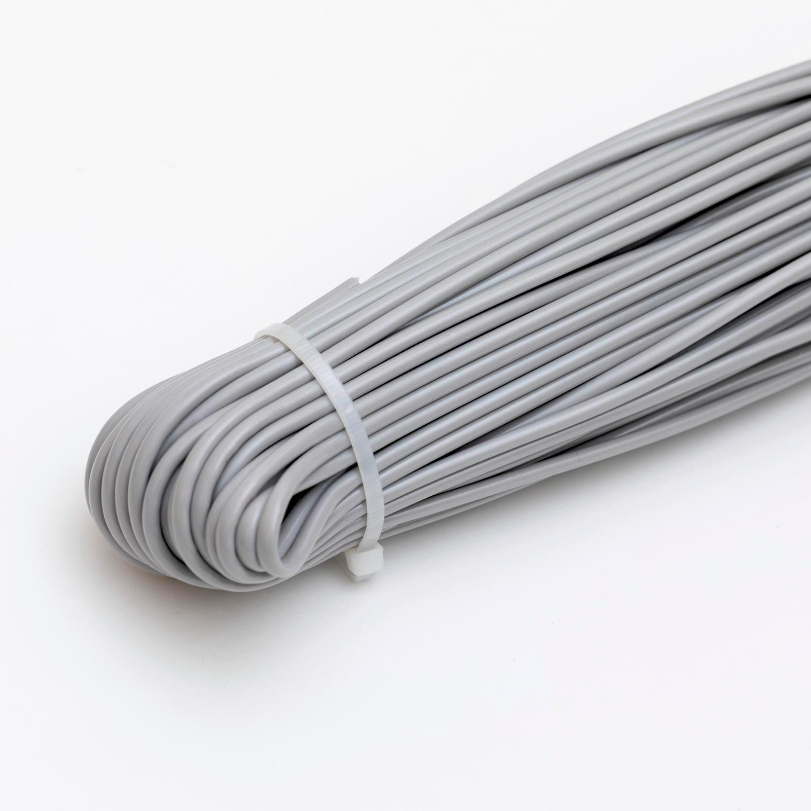 Daytek 30m Grey Clothesline Replacement Cord, 3.5mm Nylon Core, UV-Stabilised PVC Coating