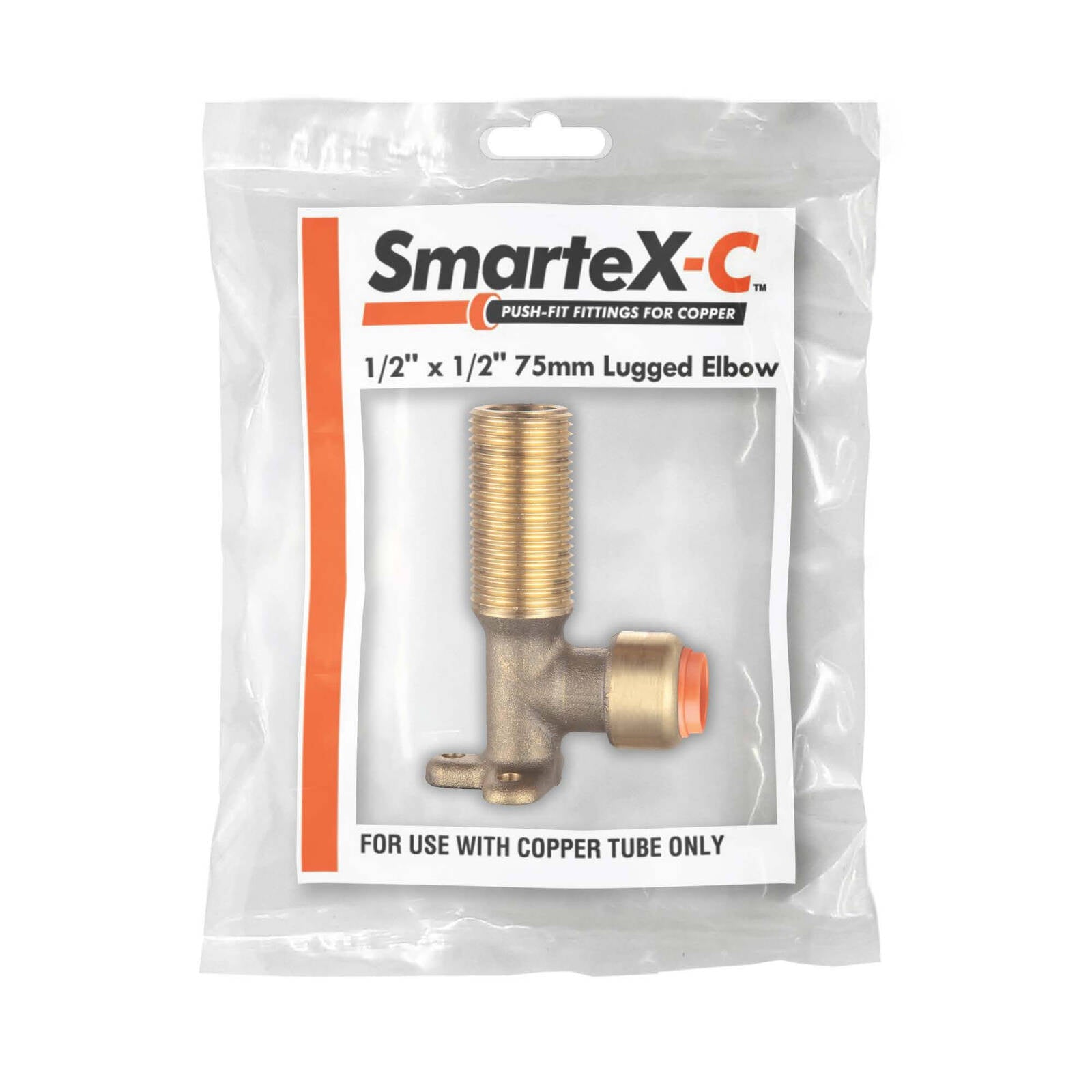 SmarteX-COPPER 15 x 15mm Male Lugged Elbow, Lead Free Brass Push-Fit