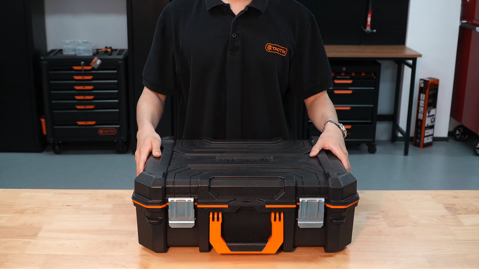 Tactix Technician Case Black/Orange Polypropylene