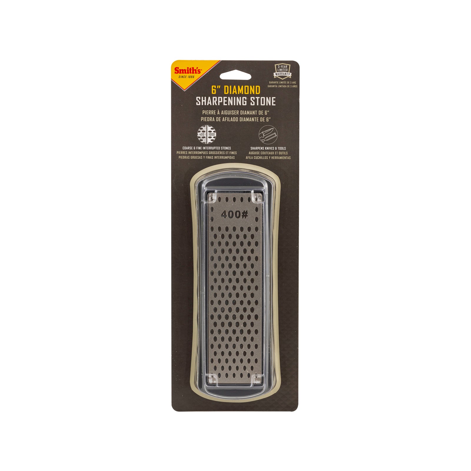 Smith's 150mm Dual Grit Diamond Sharpening Stone 400/1000