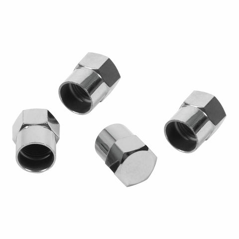 Trojan Valve Caps - 4 Pack - Chrome - Hexagonal Profile - SuperSaverAU - view 1