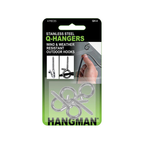 Hangman Q Hanger Picture Hanger 4 Pack - 6.8mm x 12.4mm - Rust-Proof Outdoor Hooks - SuperSaverAU - view 1