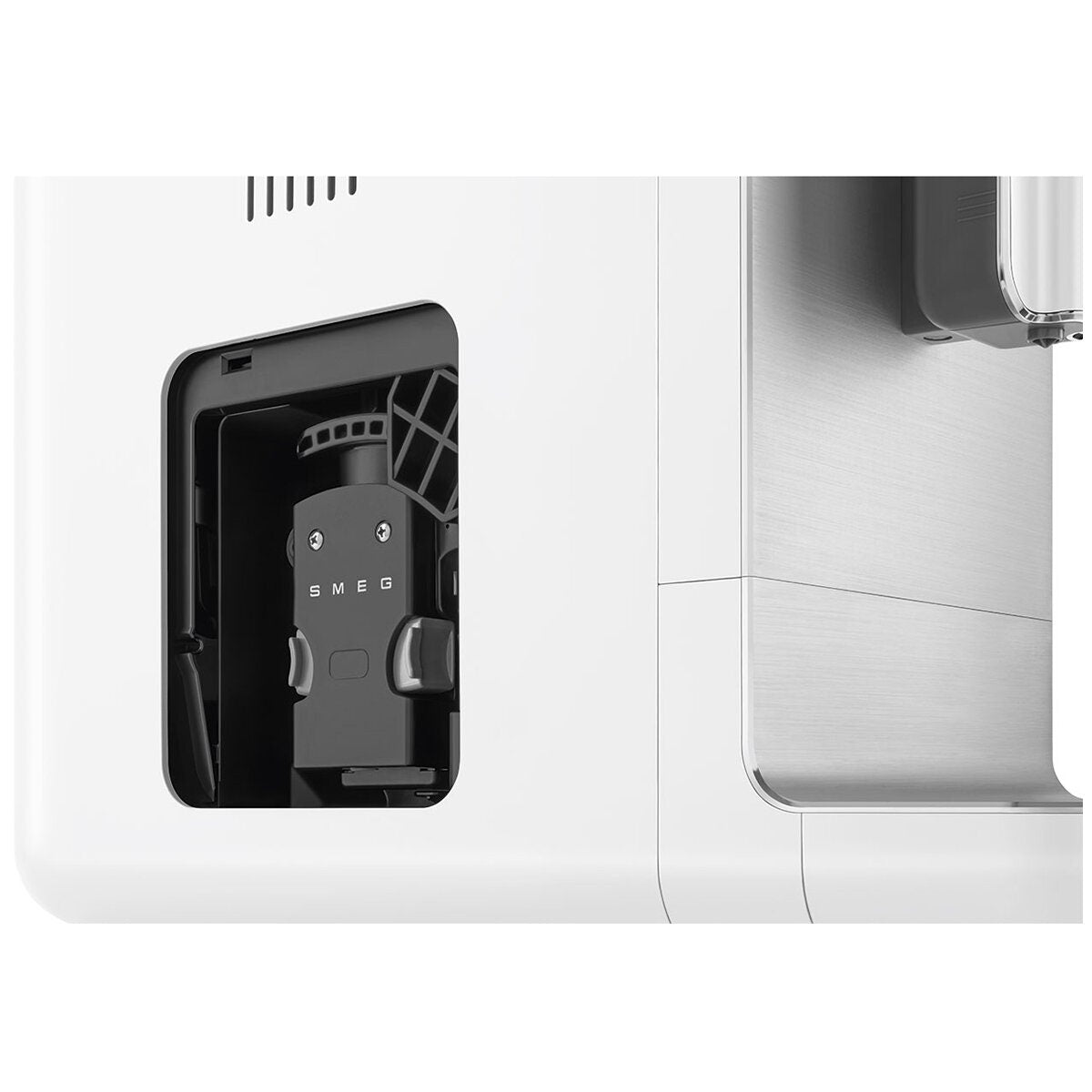 Smeg Coffee Machine with Steam - 19-Bar Pump, Stainless Steel Burrs, White - BCC12WHMAU