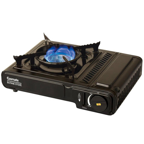 Gasmate Portable Butane BBQ Stove Single Burner Steel Dual Overpressure Protection
