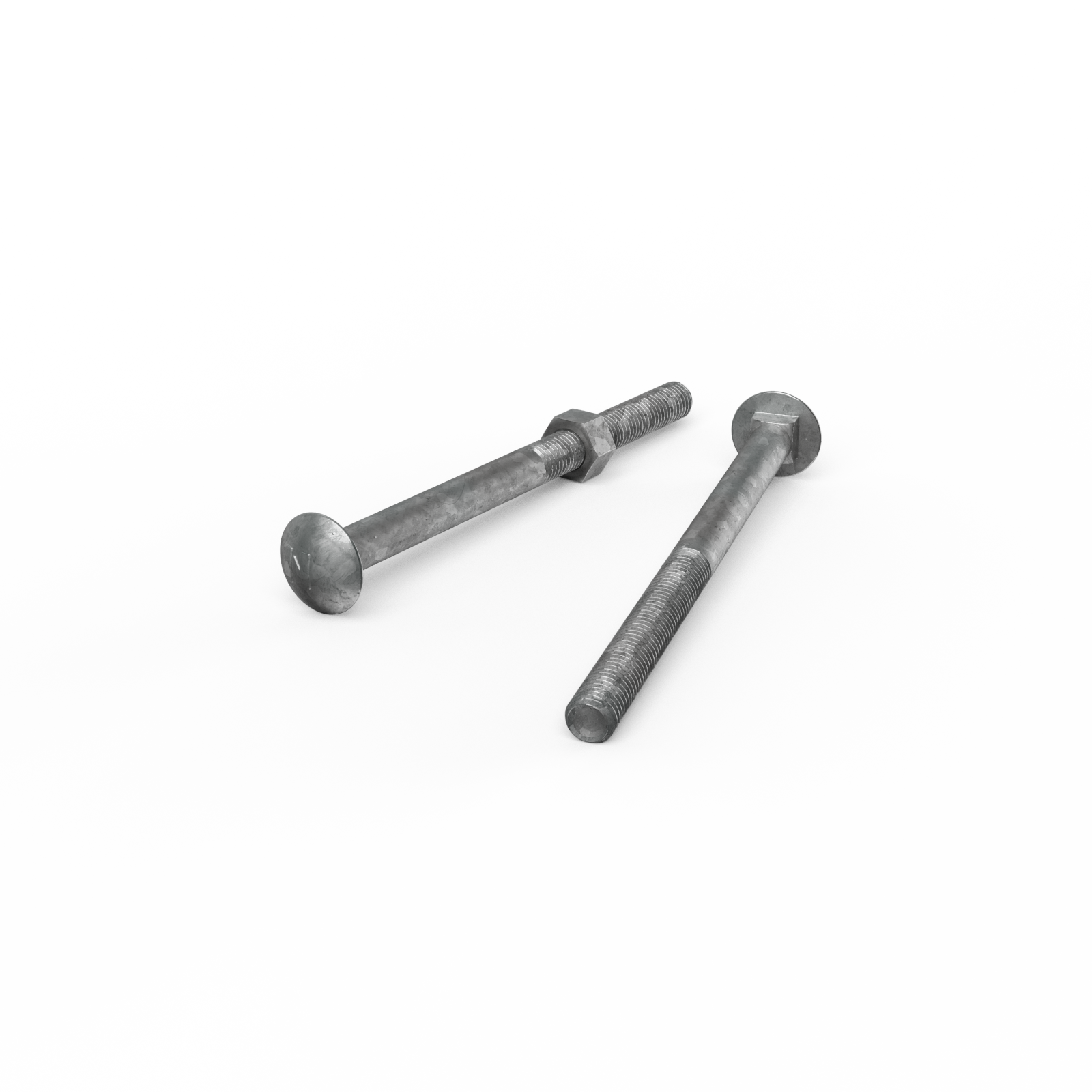 Zenith M12 x 170mm Hot Dip Galvanised Cup Head Bolt & Nut - 4.6 Grade Steel