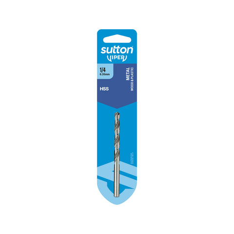 Sutton Tools 1/4" Viper Jobber Drill Bit for Metal, Wood & Plastic
