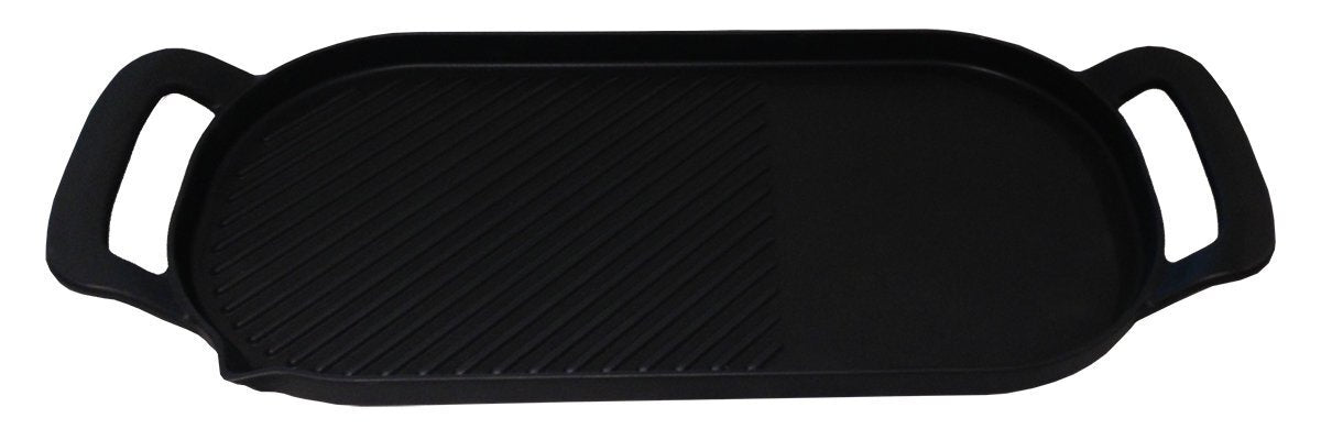ILVE Cast Iron Griddle Plate - Black, Half Ribbed and Half Flat, For ILVE Cooktops - IGP-1