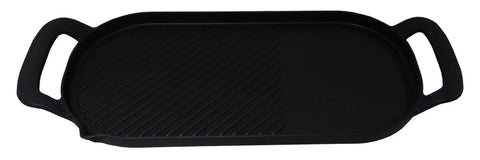 ILVE Cast Iron Griddle Plate - Black, Half Ribbed and Half Flat, For ILVE Cooktops - IGP-1