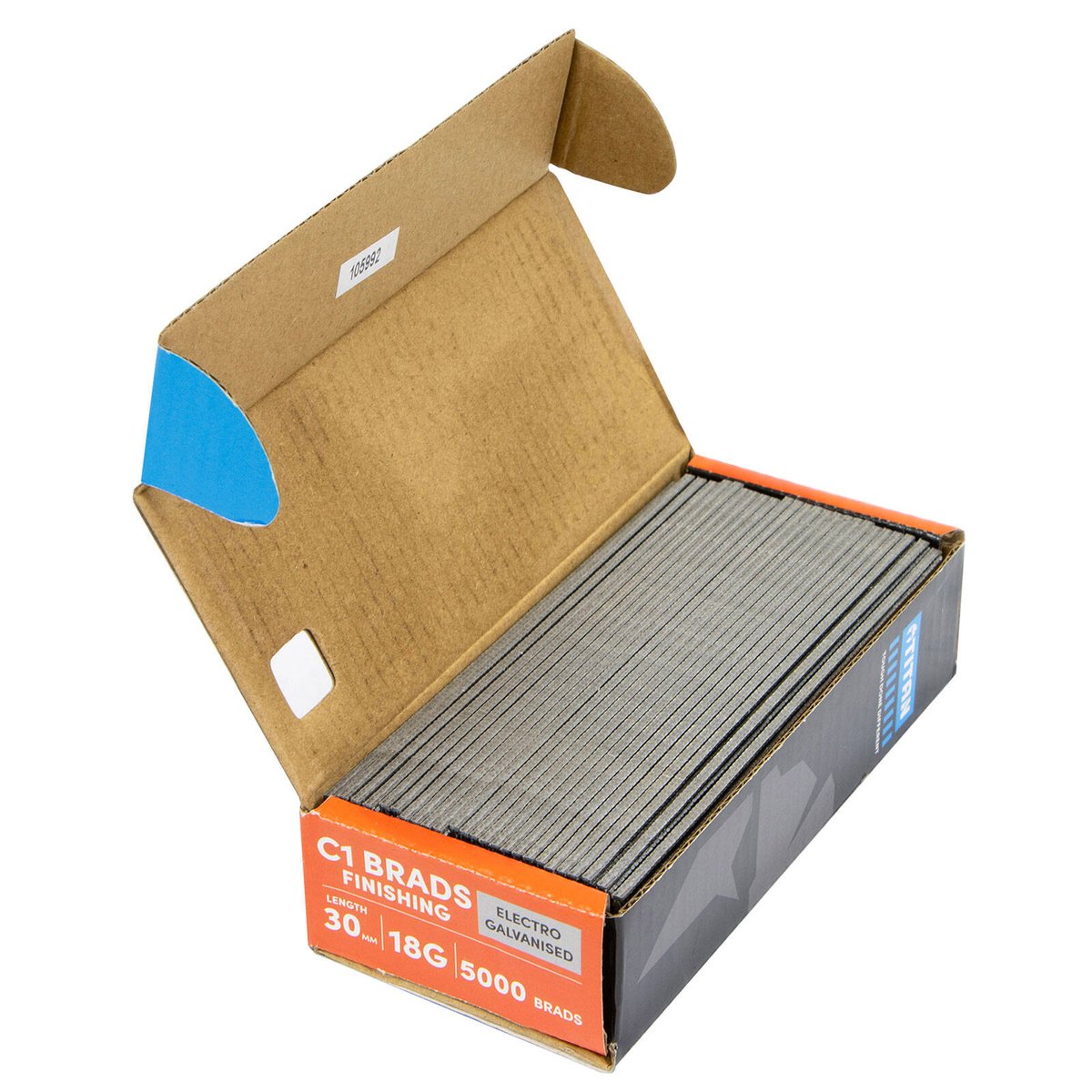 Titan 30 x 1.25mm Electro Galvanised Straight Collated C1 Brads - 5000 Pack