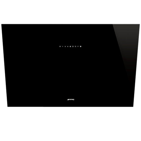 Smeg 90cm Angled Wall Mount Rangehood - Black, 729m³/h, Autovent 2.0, Touch Controls - KV394N