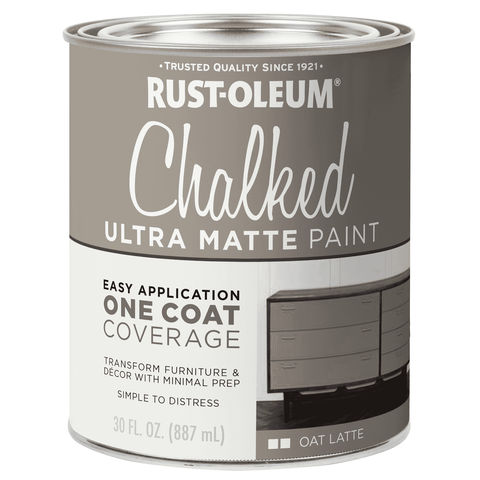 Rust-Oleum 887ml Oat Latte Ultra Matte Chalked Paint, Splatter Resistant Indoor