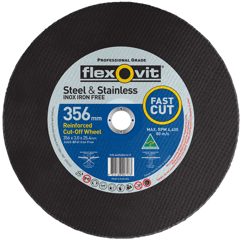 Flexovit 356 x 25.4mm Metal Cutting Wheel - Aluminium Oxide