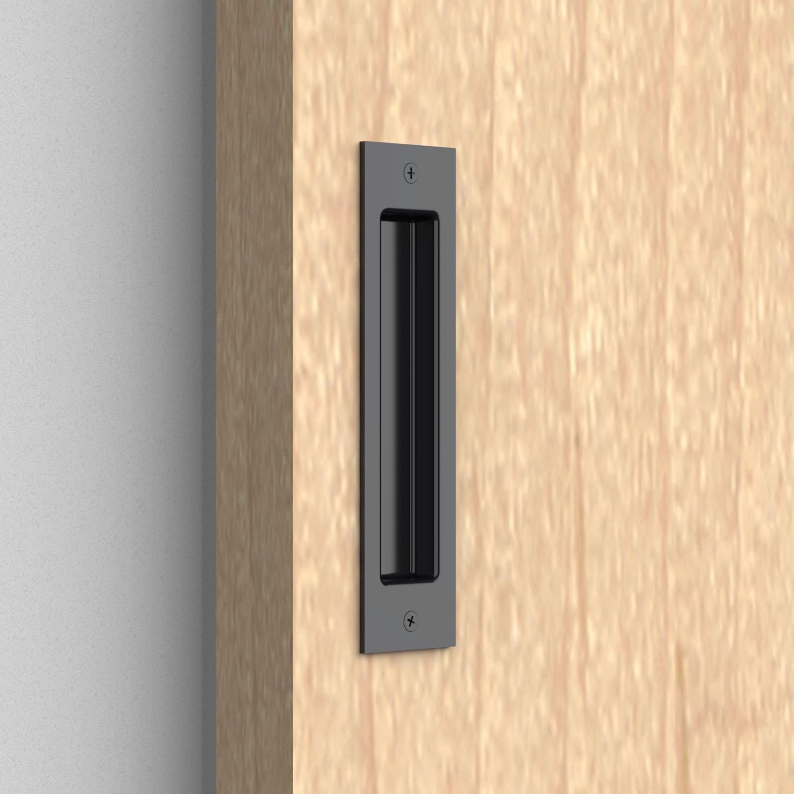 Rolltrak Spares Matte Black Powder Coated Steel Barn Door Recessed Handle
