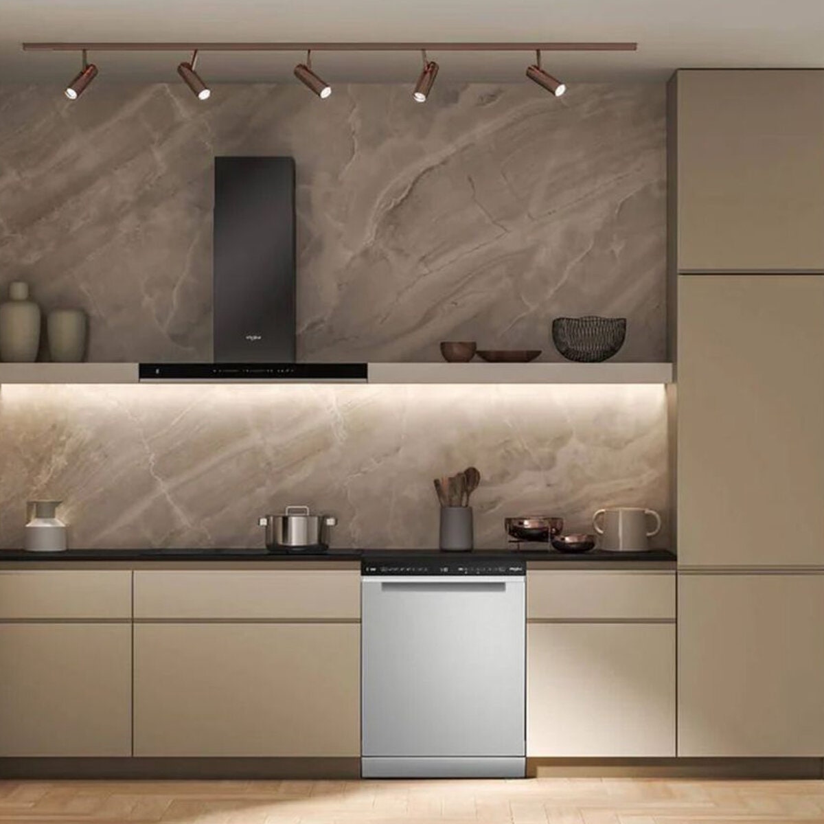 Whirlpool 60cm Built Under Dishwasher 14 Place - Stainless Steel, SpaceClean 3rd Rack - WDBU3I4PIXAU