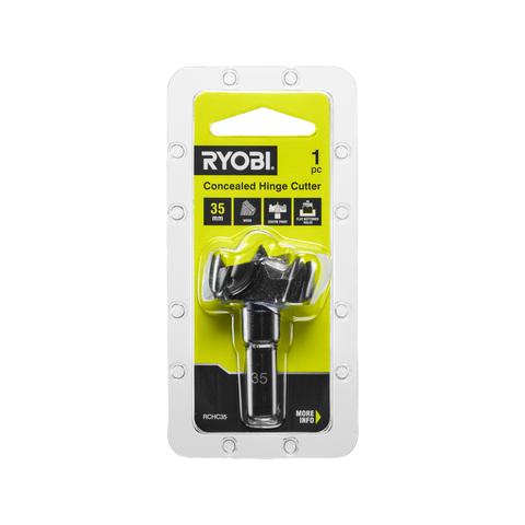 Ryobi 35mm Concealed Hinge Cutter for Wood - Flat-Bottom Holes