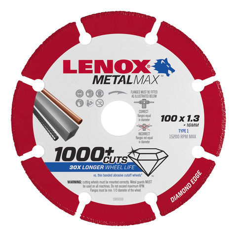 Lenox Metal Max 100 x 16 x 1.3mm Diamond Cutting Blade for Metal