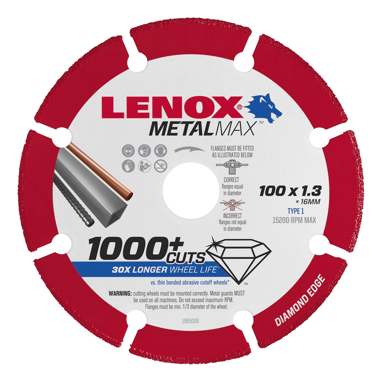 Lenox Metal Max 100 x 16 x 1.3mm Diamond Cutting Blade for Metal