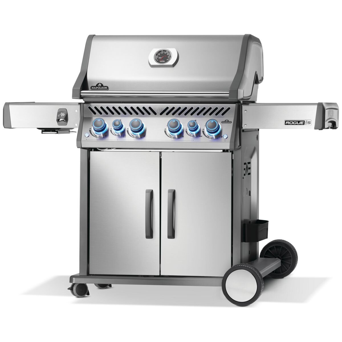 Napoleon Rogue Pro-S 525 4 Burner Natural Gas Freestanding BBQ - Silver - Side Burner - RPS525RSIBNSS-2-AU