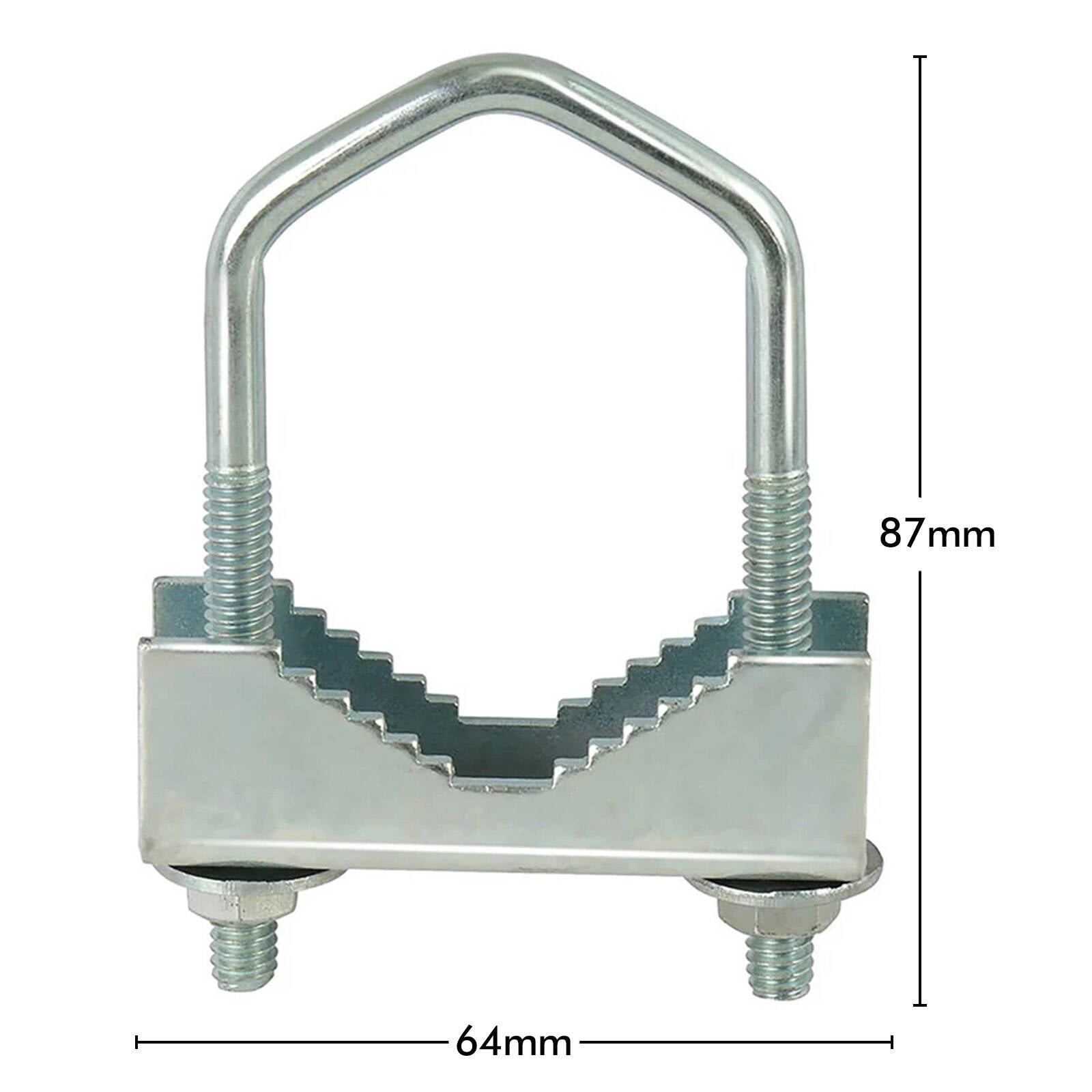 Antsig Antenna Mast U-Bolt Clamp, Galvanised Steel for Outdoor Pole Mounting