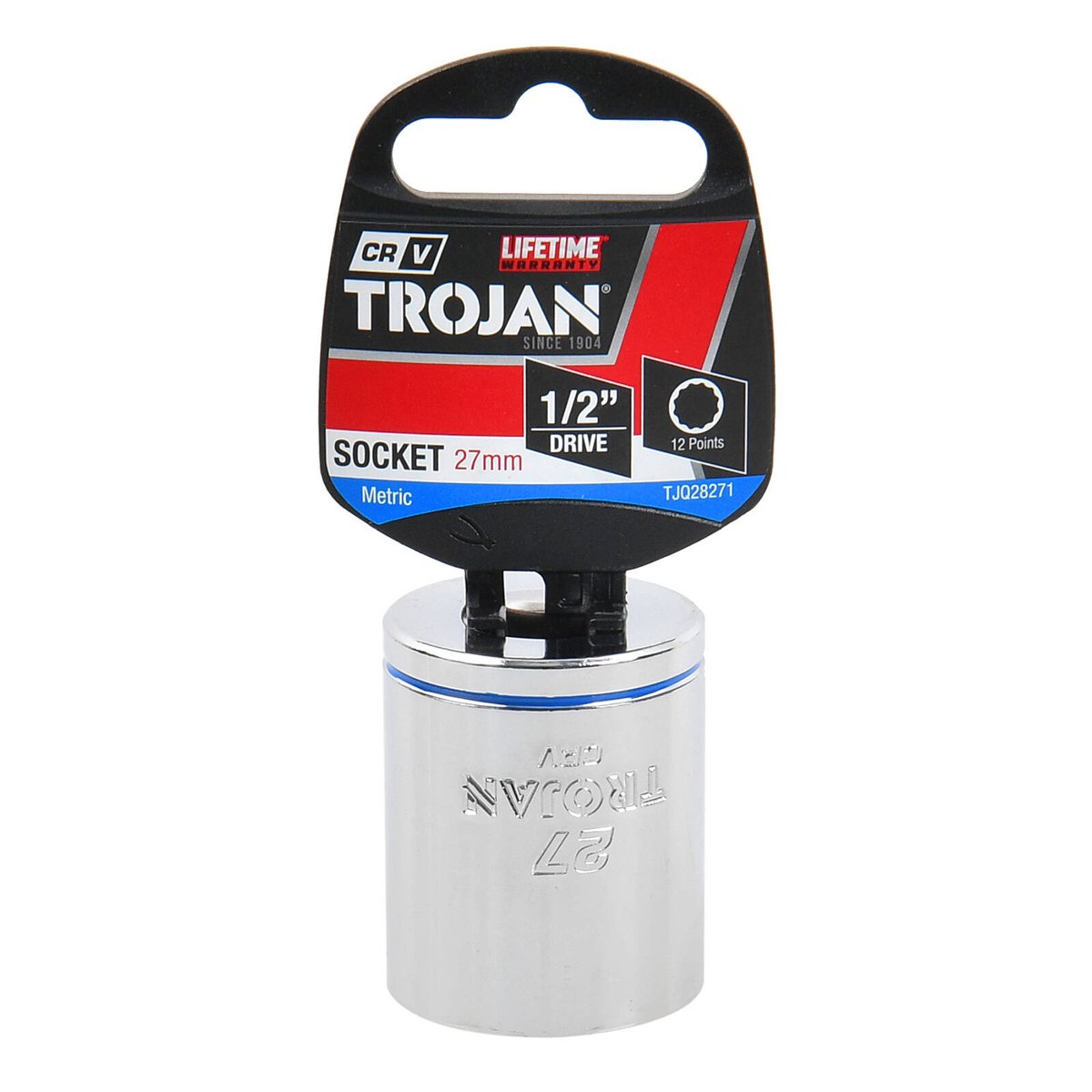 Trojan 27mm Socket 1/2" Drive - Chrome Vanadium - Durable - 12-Point Design - SuperSaverAU - view 2