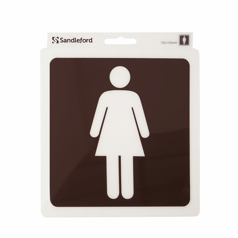 Sandleford 152 x 152mm Ladies Symbol Brown Self Adhesive Sign