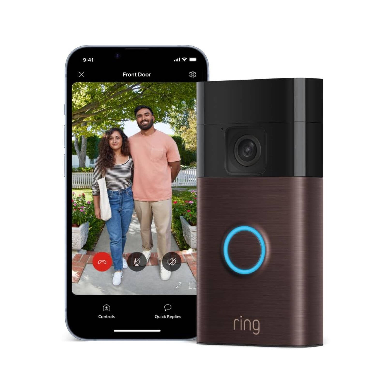 Ring Battery Video Doorbell, Venetian Bronze - Wireless with Night Vision & 2-Way Talk